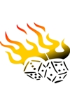 H3073 Flaming Dice